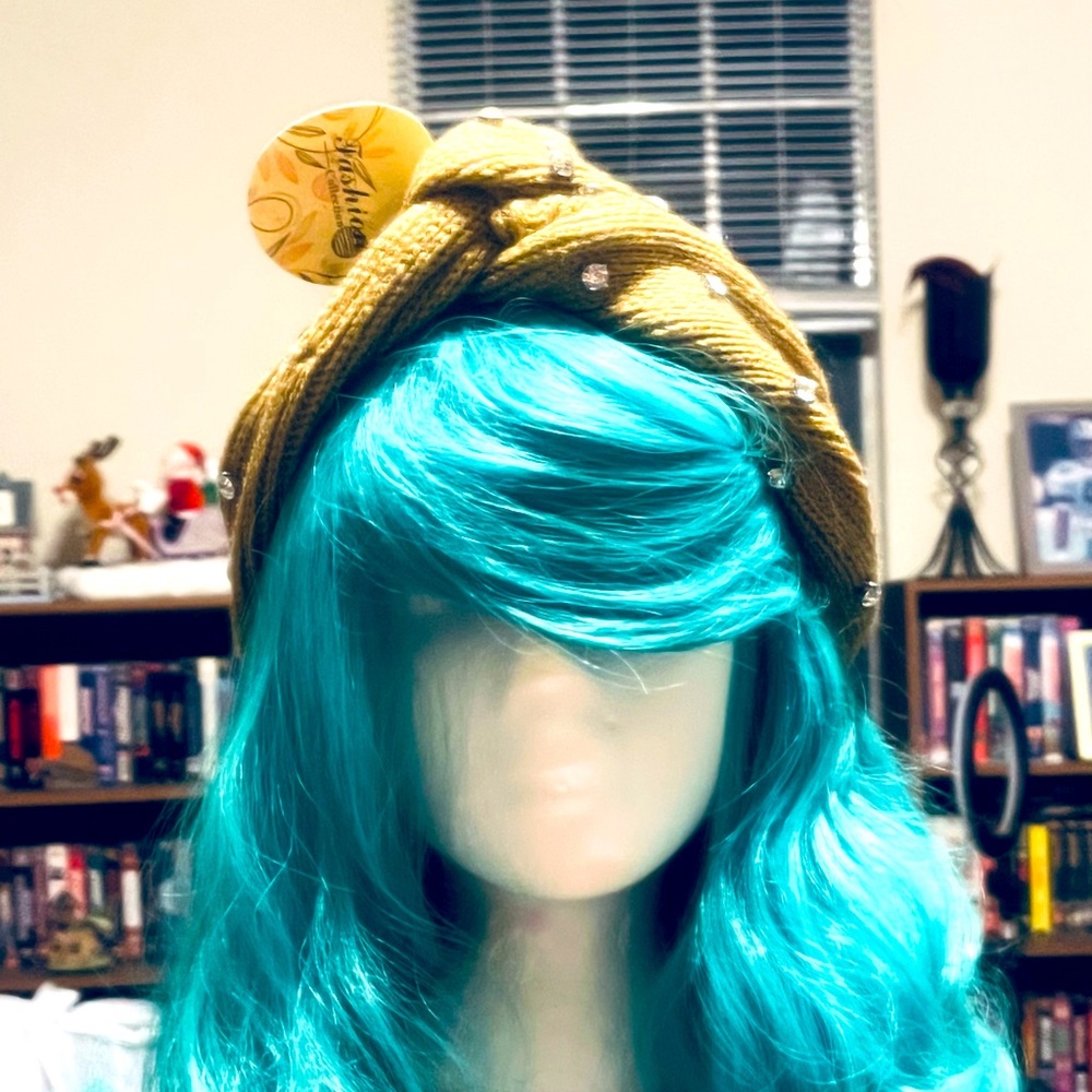Mustard Brown Beaded Beanie